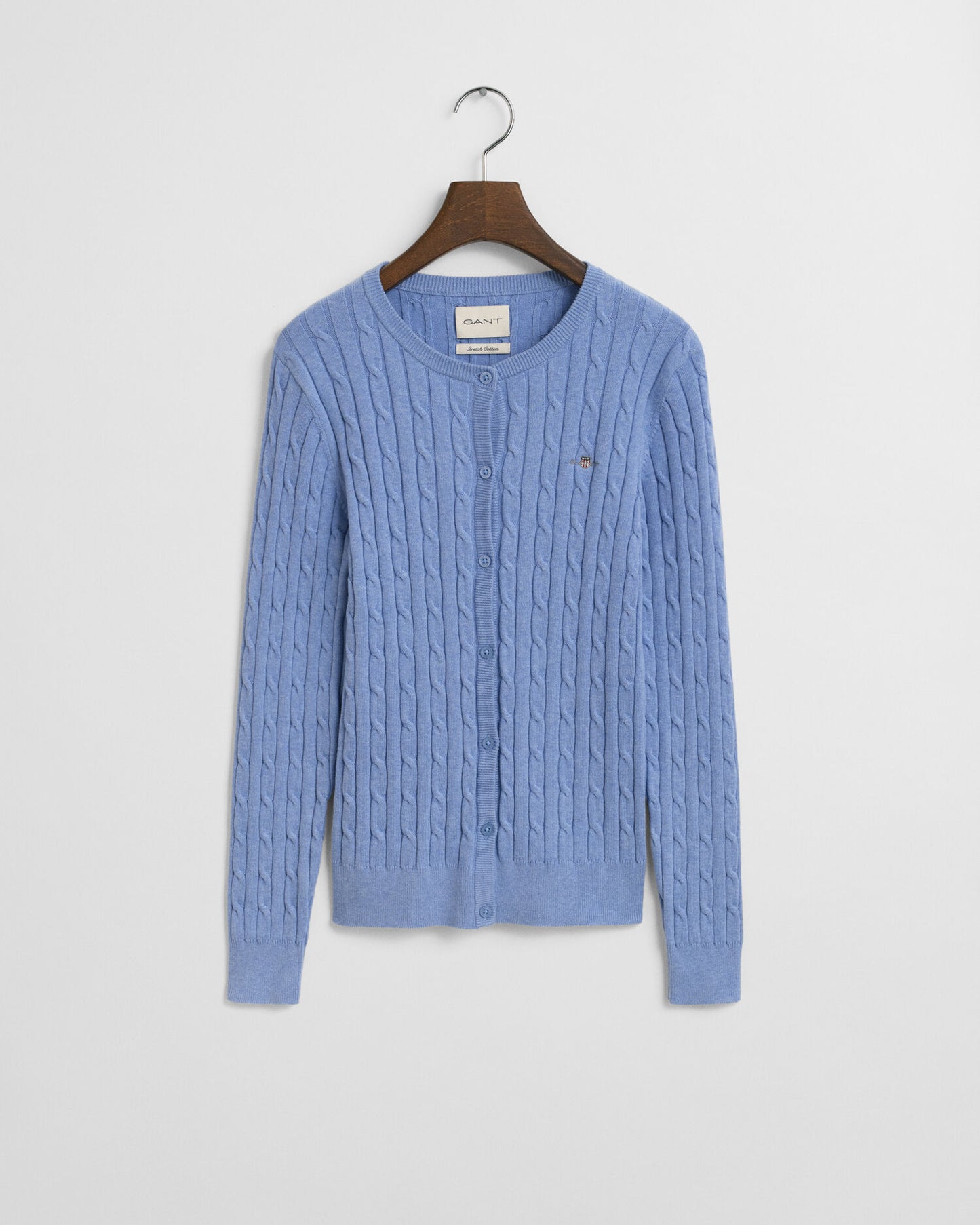 Cardigan en maille torsadée de coton extensible