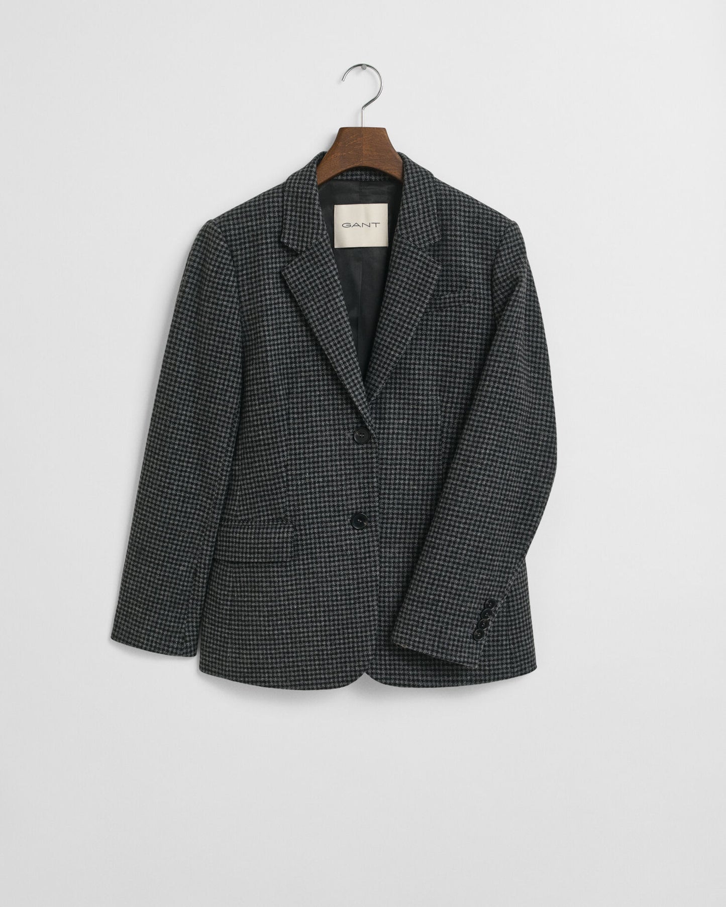 Blazer en Laine Pied-de-Poule Coupe Droite