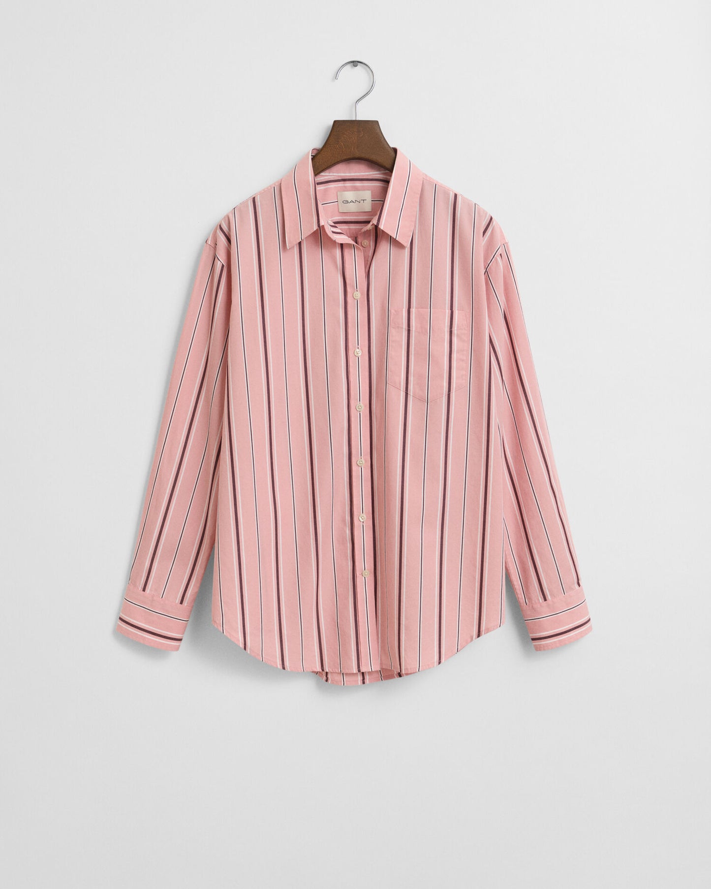 Chemise en popeline rayée classique coupe décontractée
