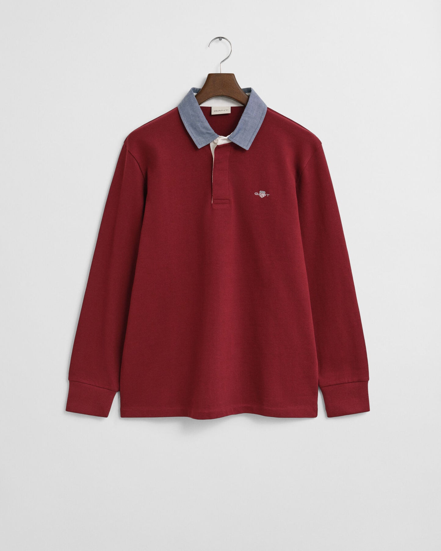 Rugger lourd à col chambray