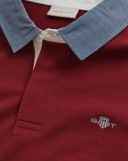 Rugger lourd à col chambray