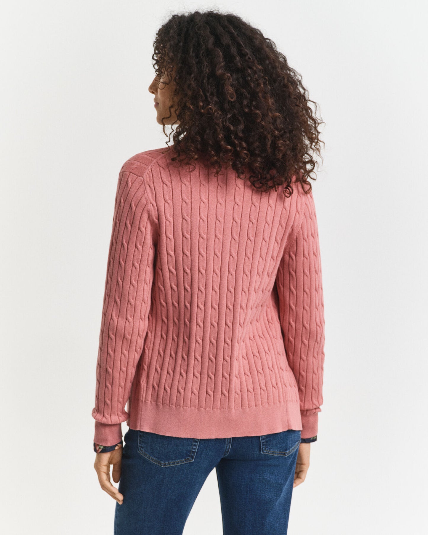Gilet en maille torsadée extensible en coton