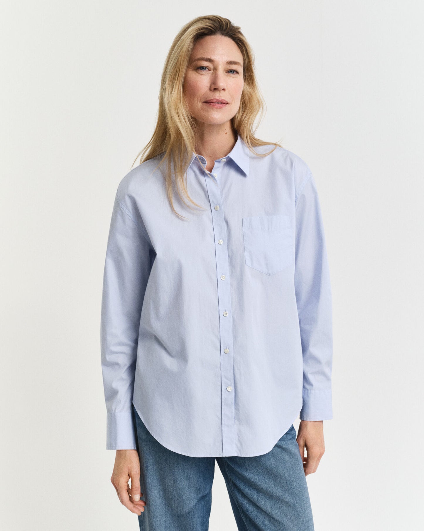 Chemise classique en popeline à coupe décontractée