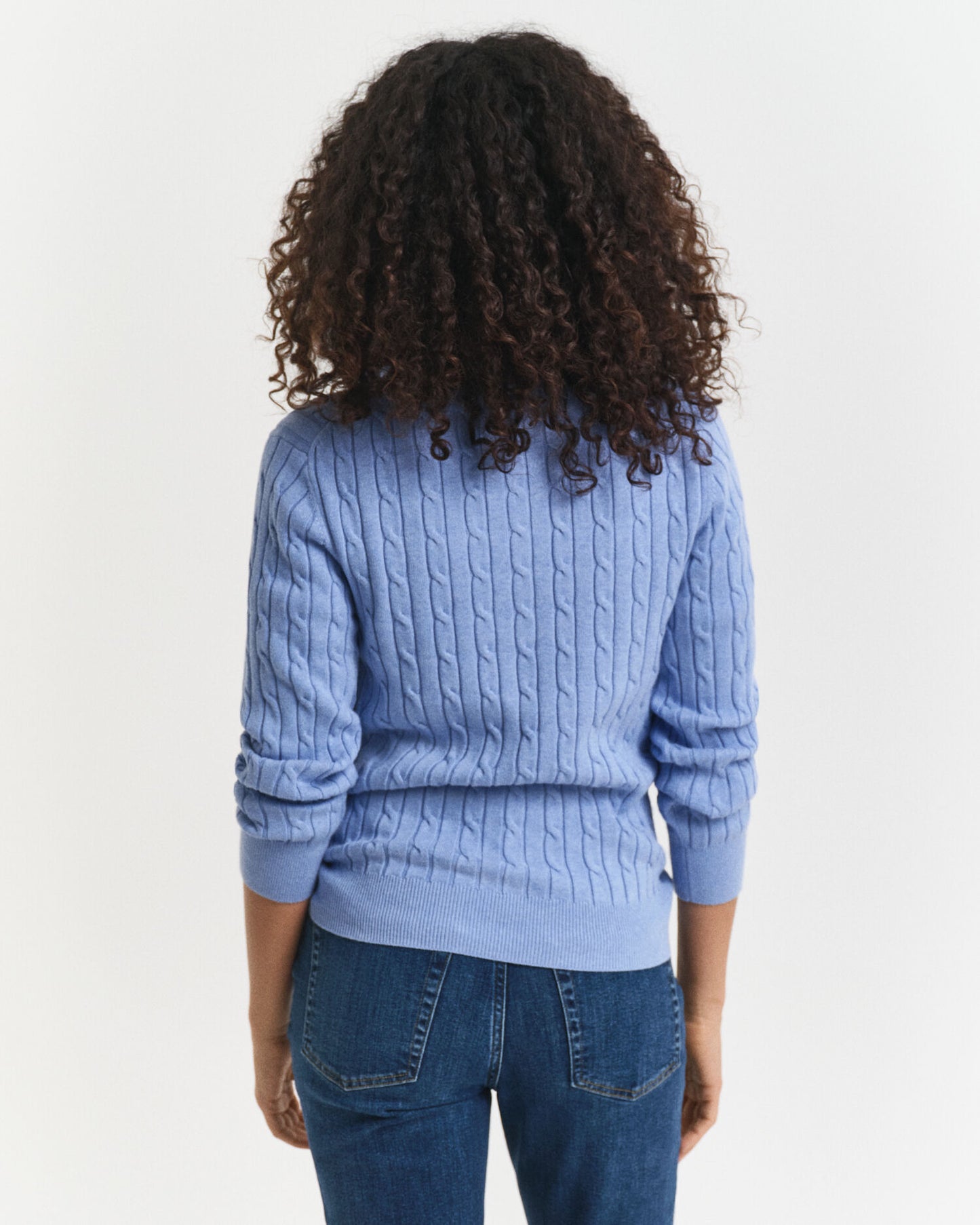 Pull en tricot torsadé demi-zip en coton stretch