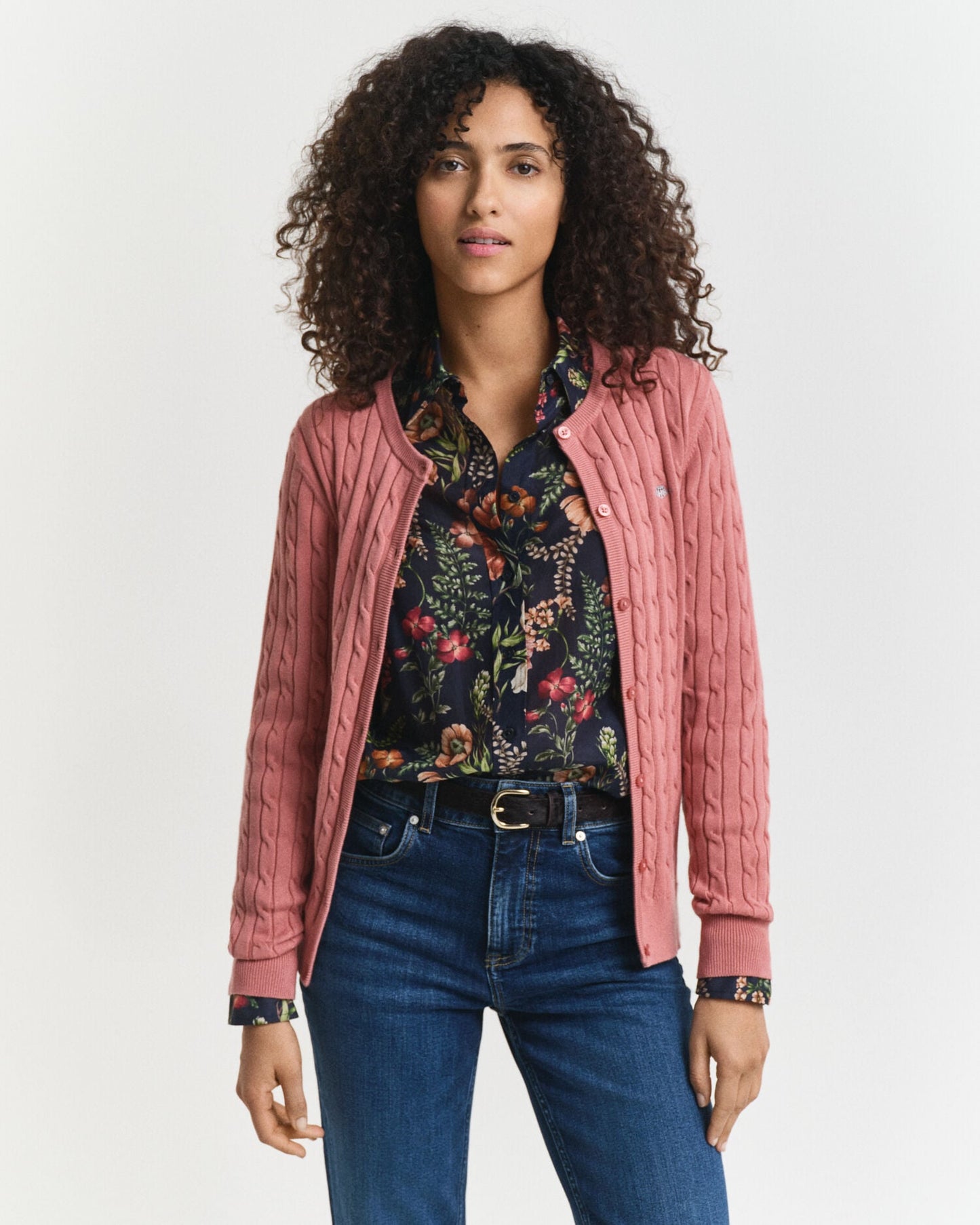 Cardigan torsadé en coton extensible