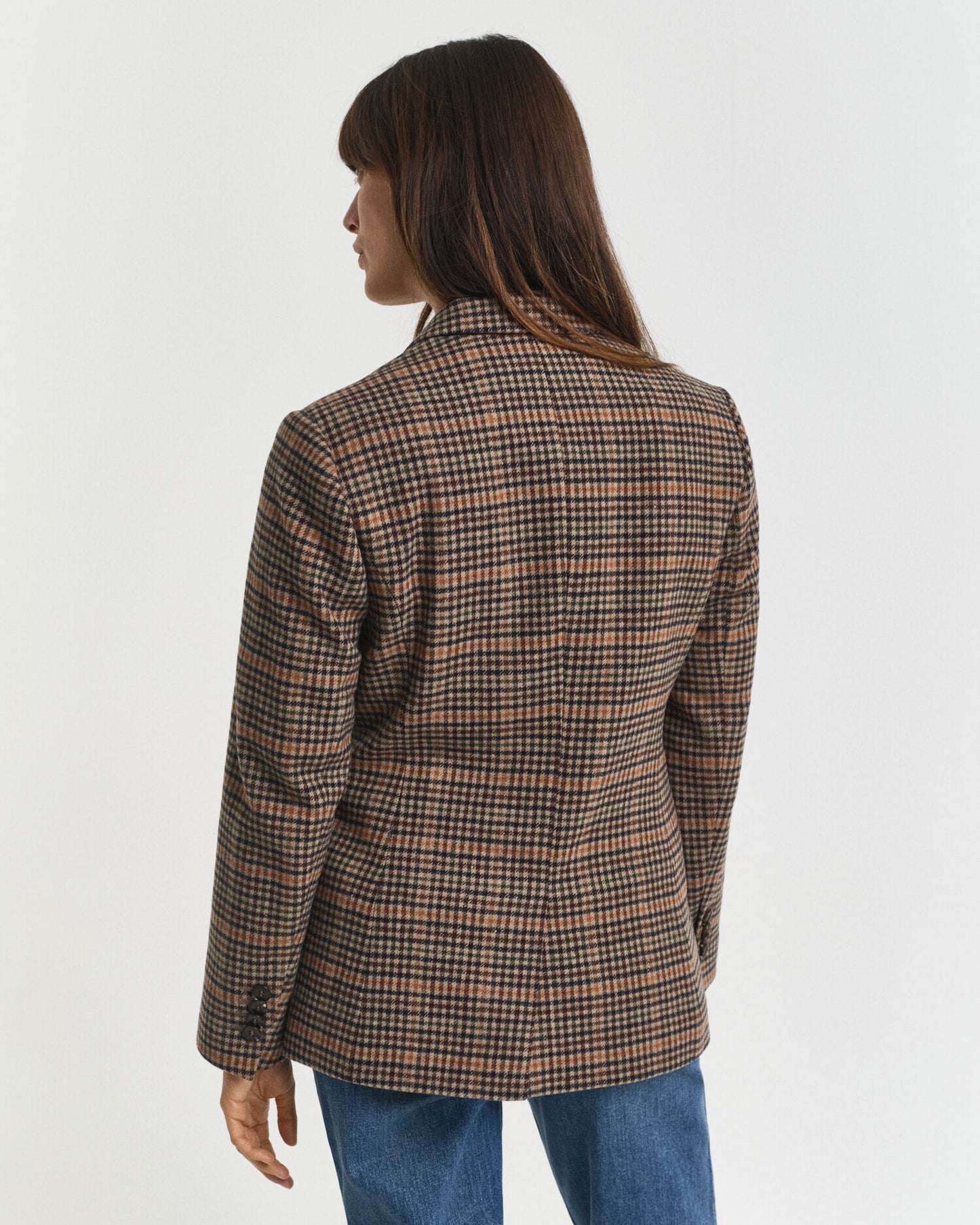 Blazer en laine pied-de-poule coupe classique
