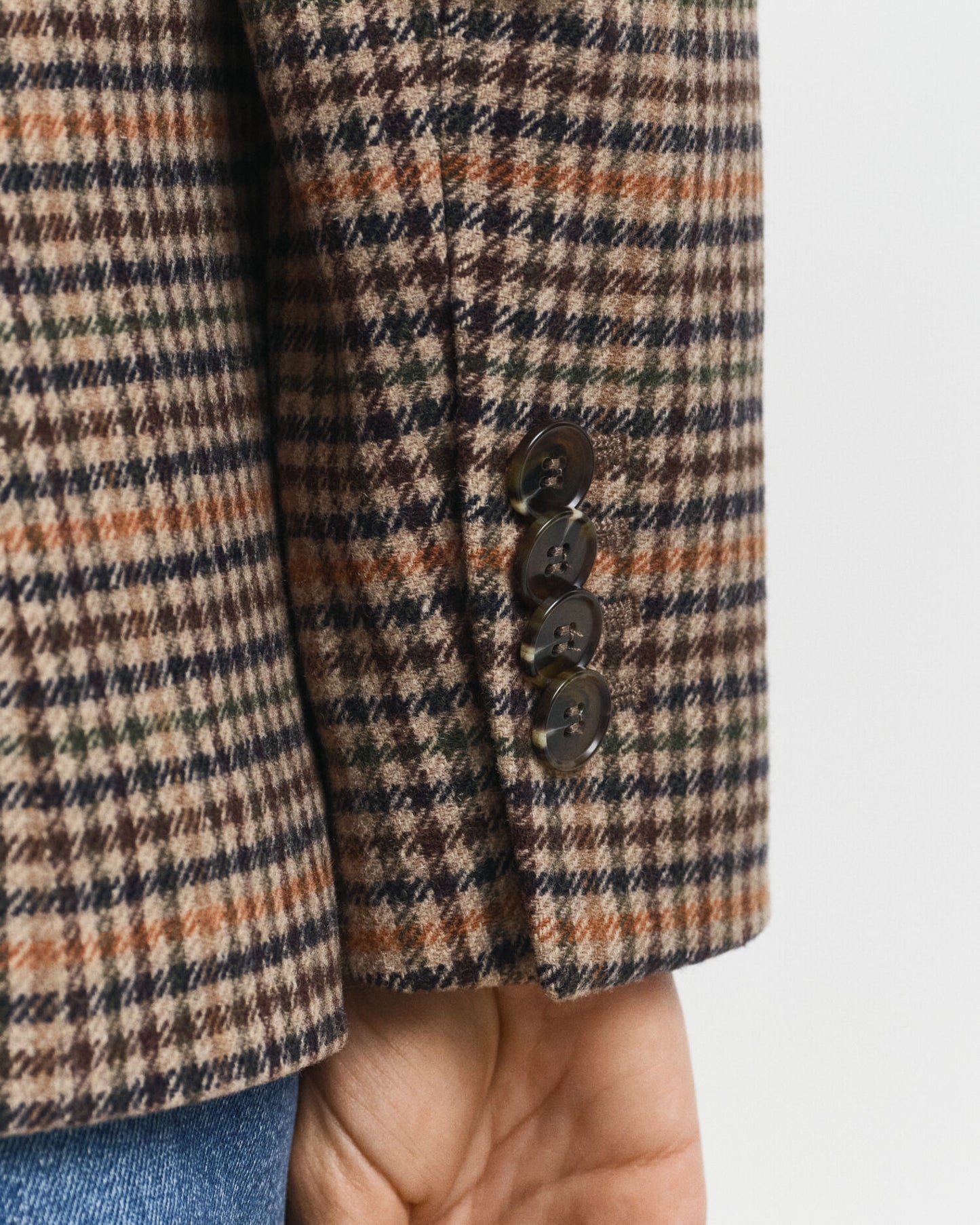 Blazer en laine pied-de-poule coupe classique
