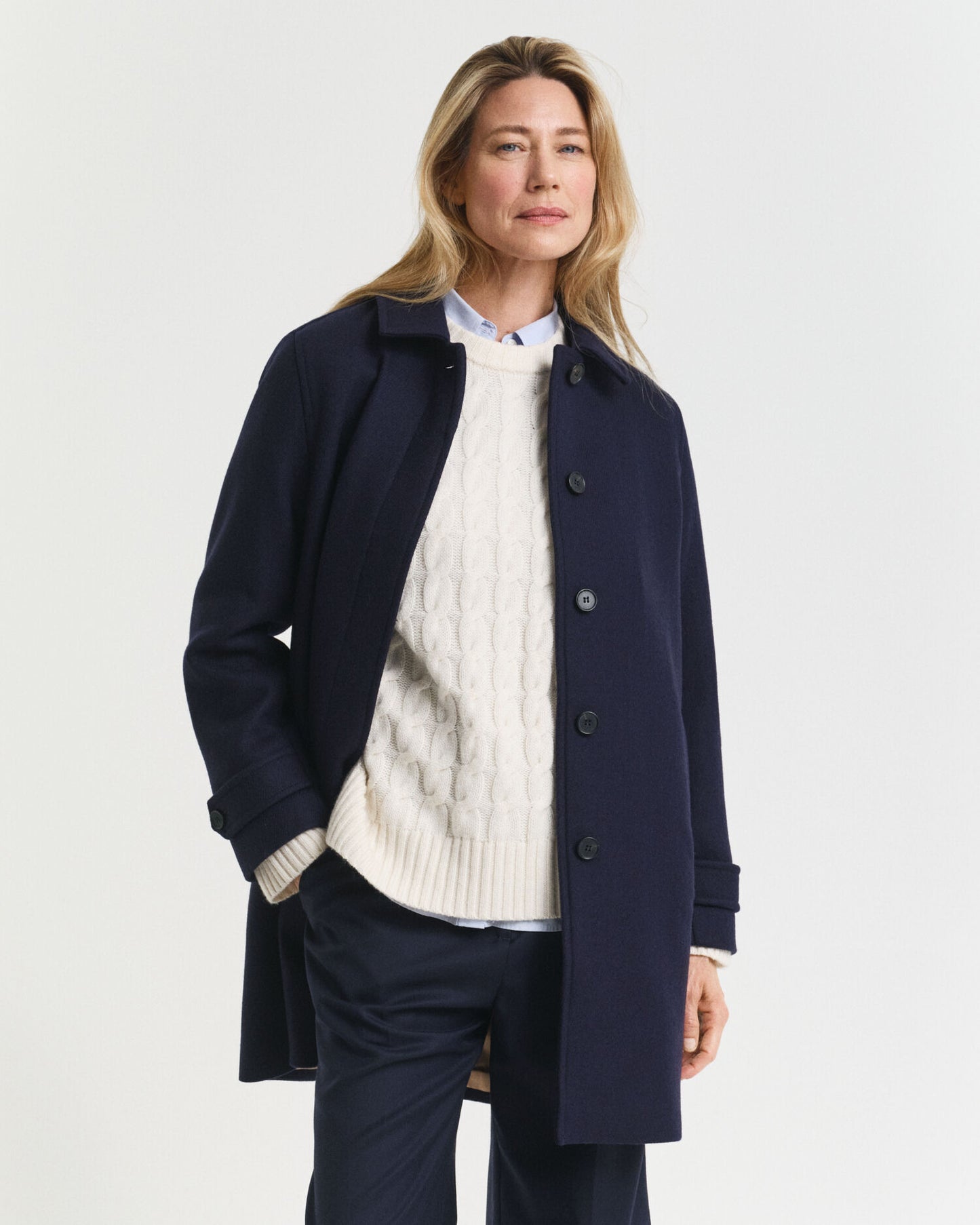 Manteau de voiture en mélange de laine