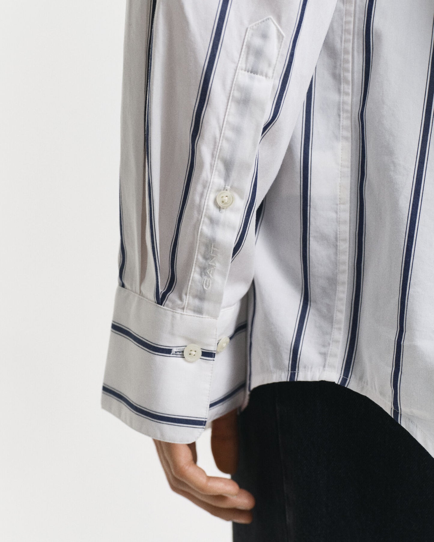 Chemise classique surdimensionnée en popeline rayée