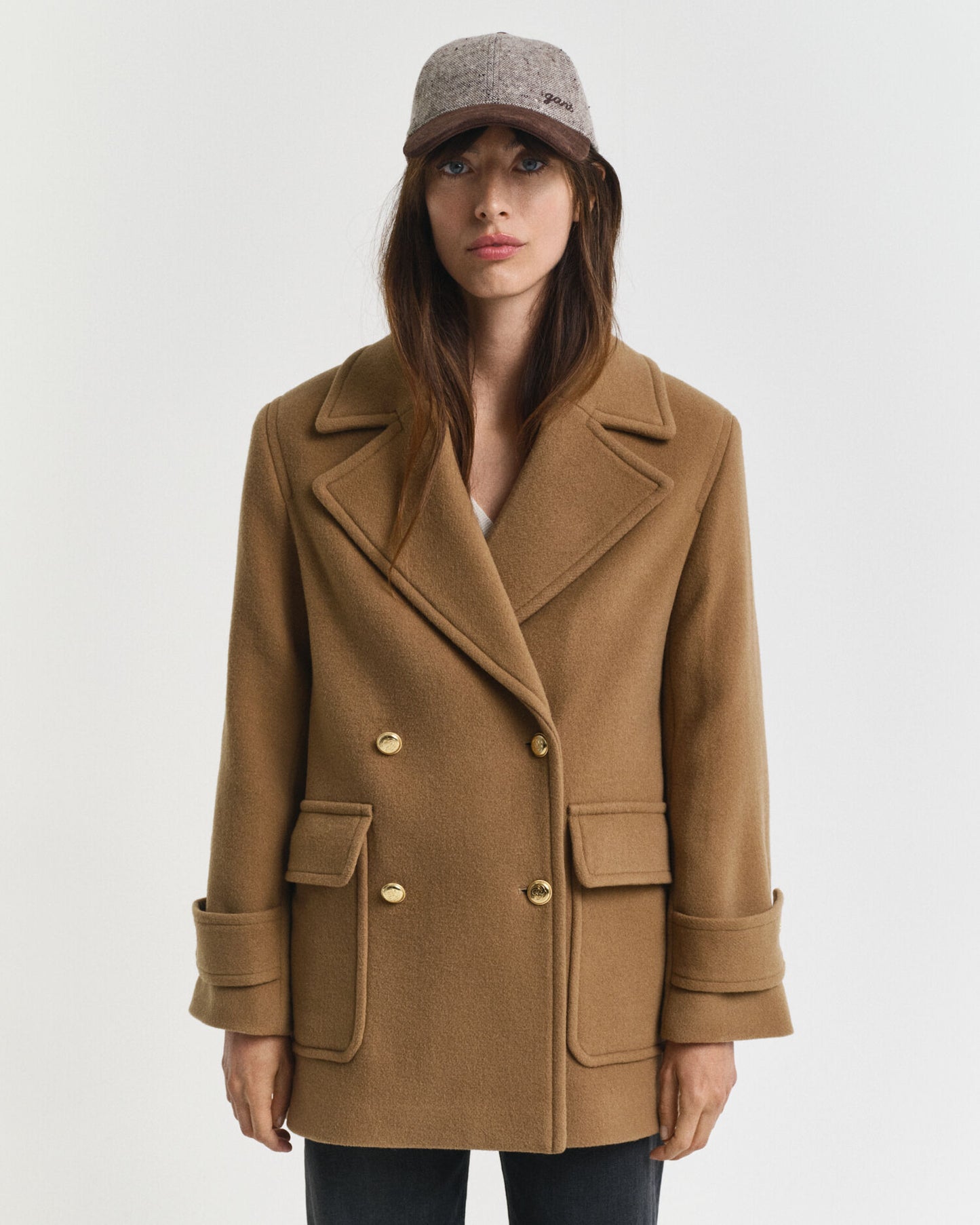 Woll-Mittelmantel im Peacoat-Stil