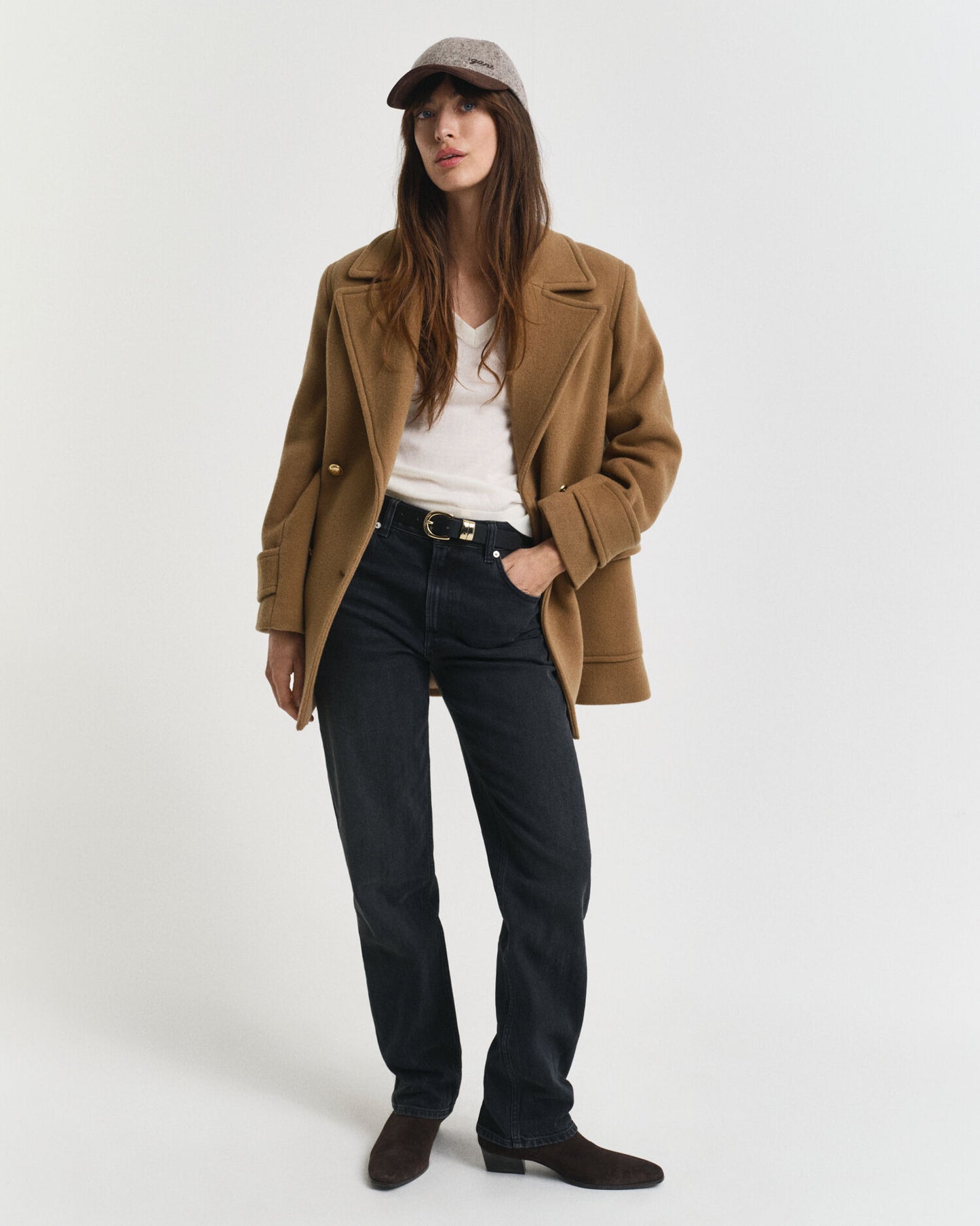 Woll-Mittelmantel im Peacoat-Stil