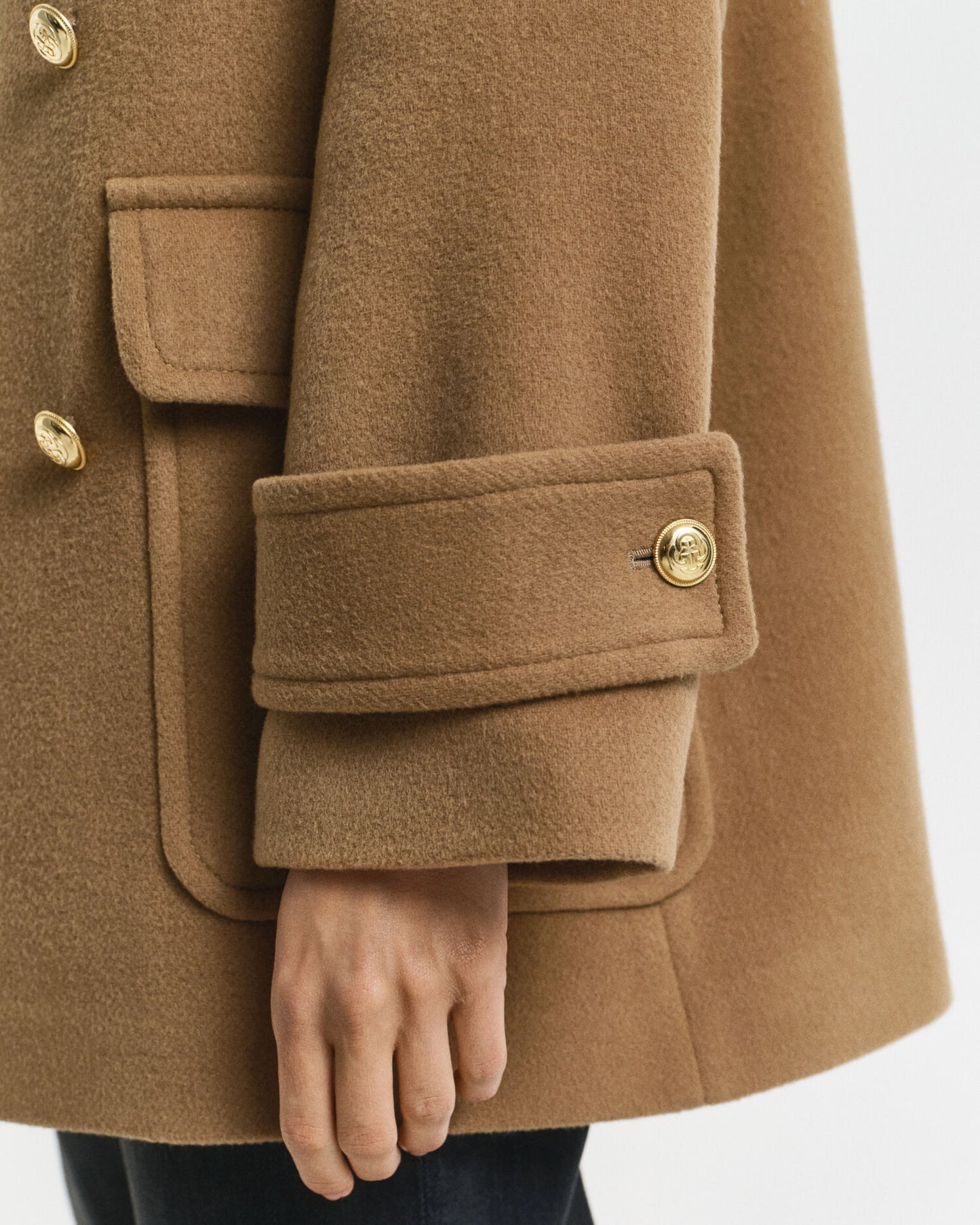 Woll-Mittelmantel im Peacoat-Stil