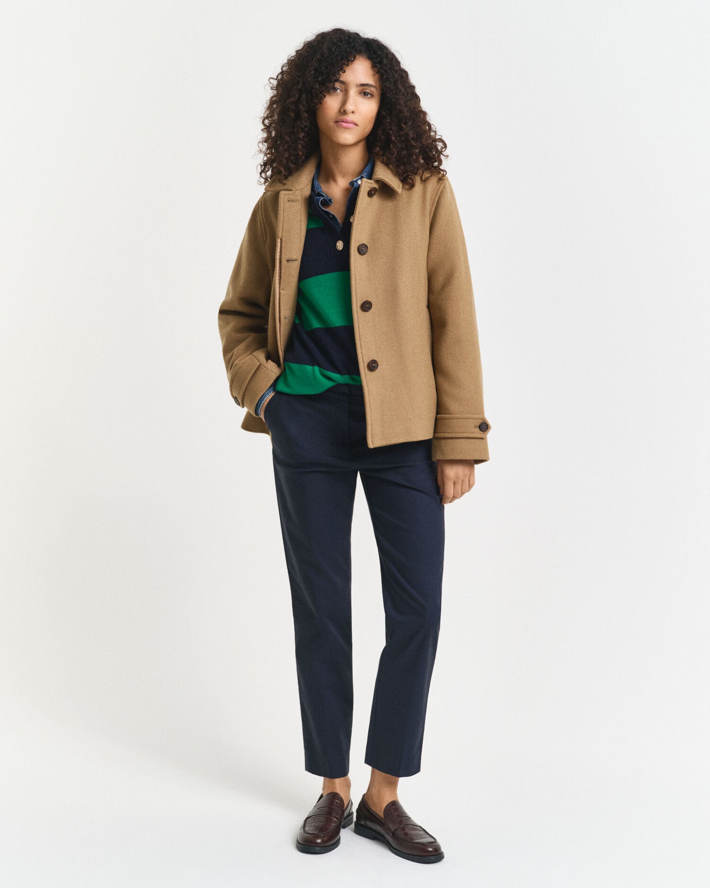 Manteau court en mélange de laine