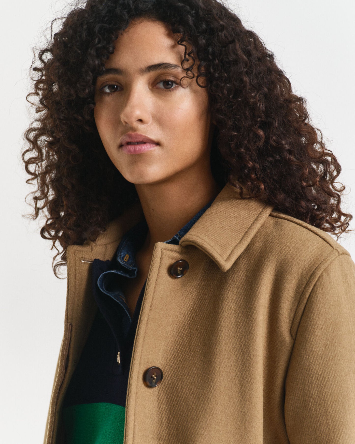 Manteau court en mélange de laine