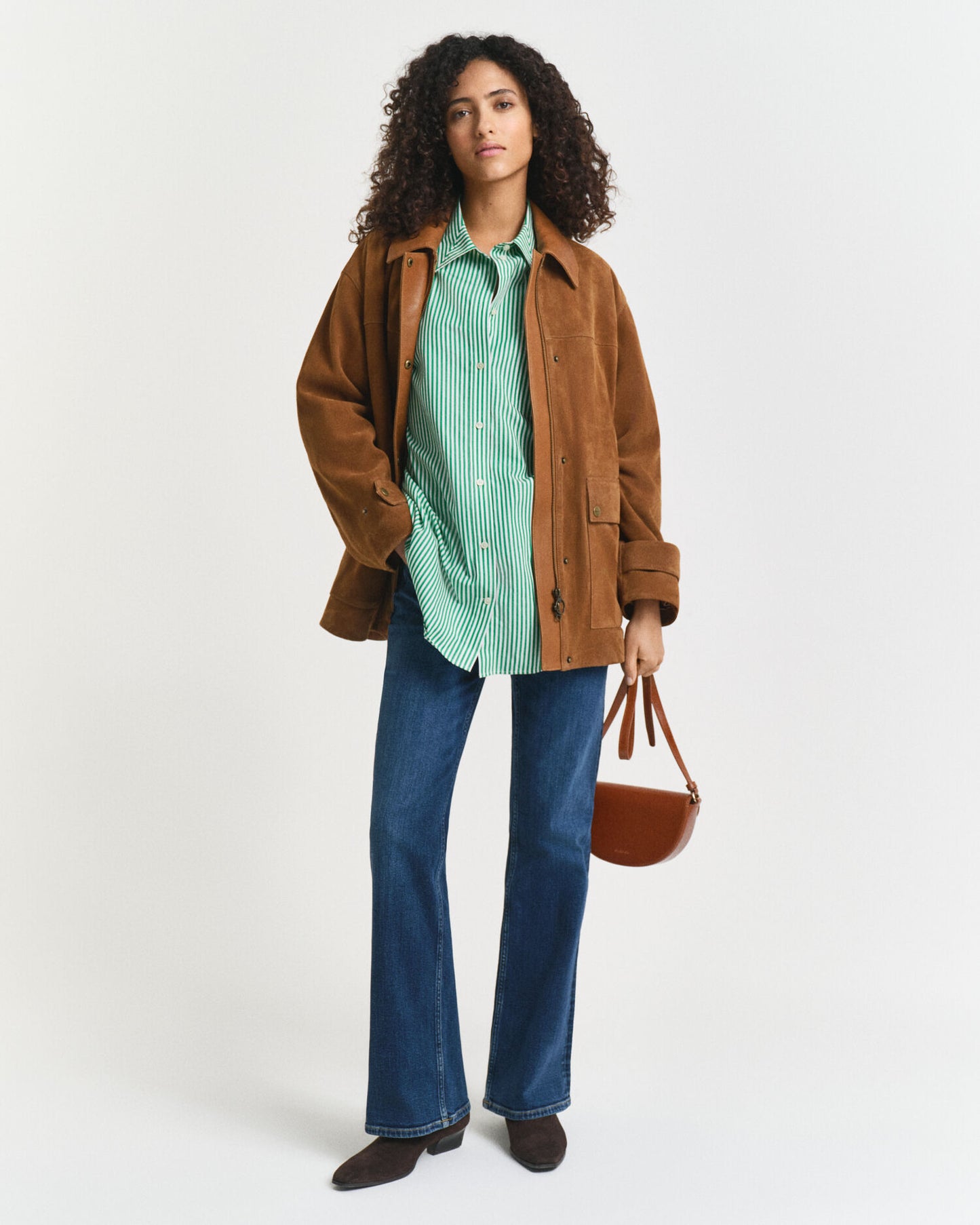 Chemise oversize classique en popeline rayée