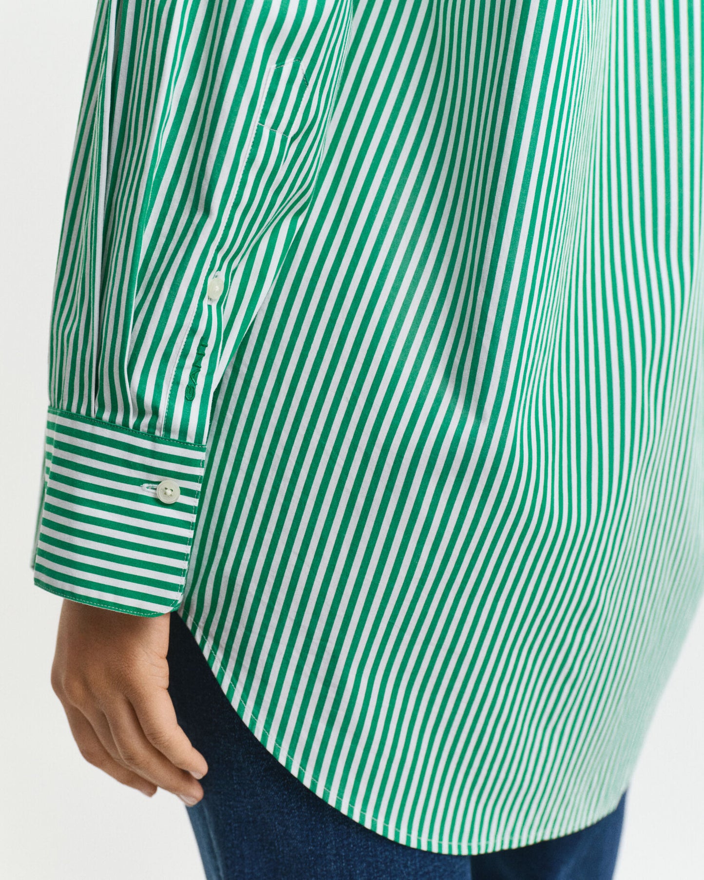 Chemise oversize classique en popeline rayée