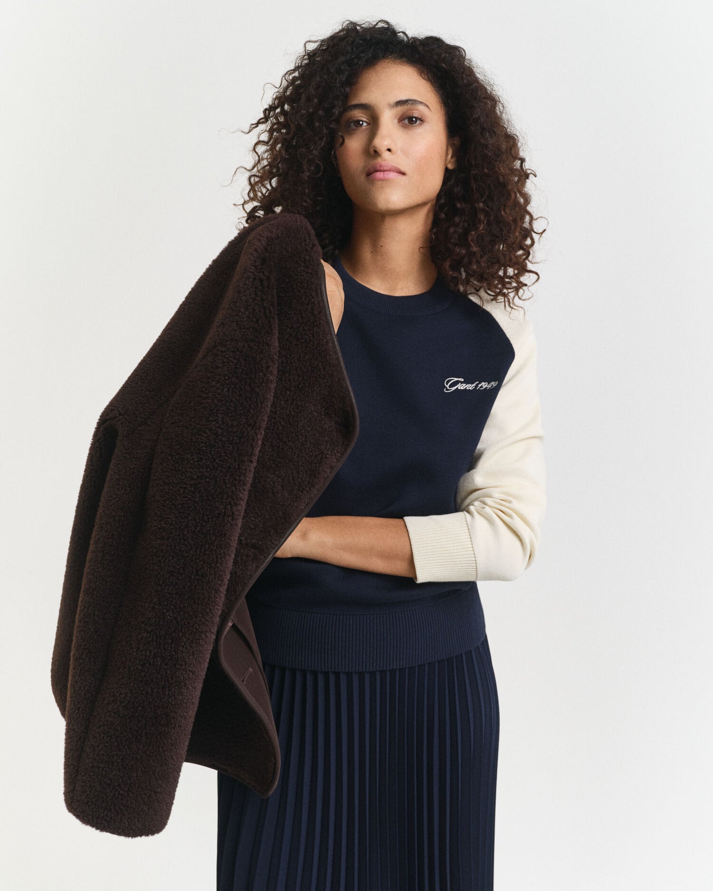 Pull ras du cou color block