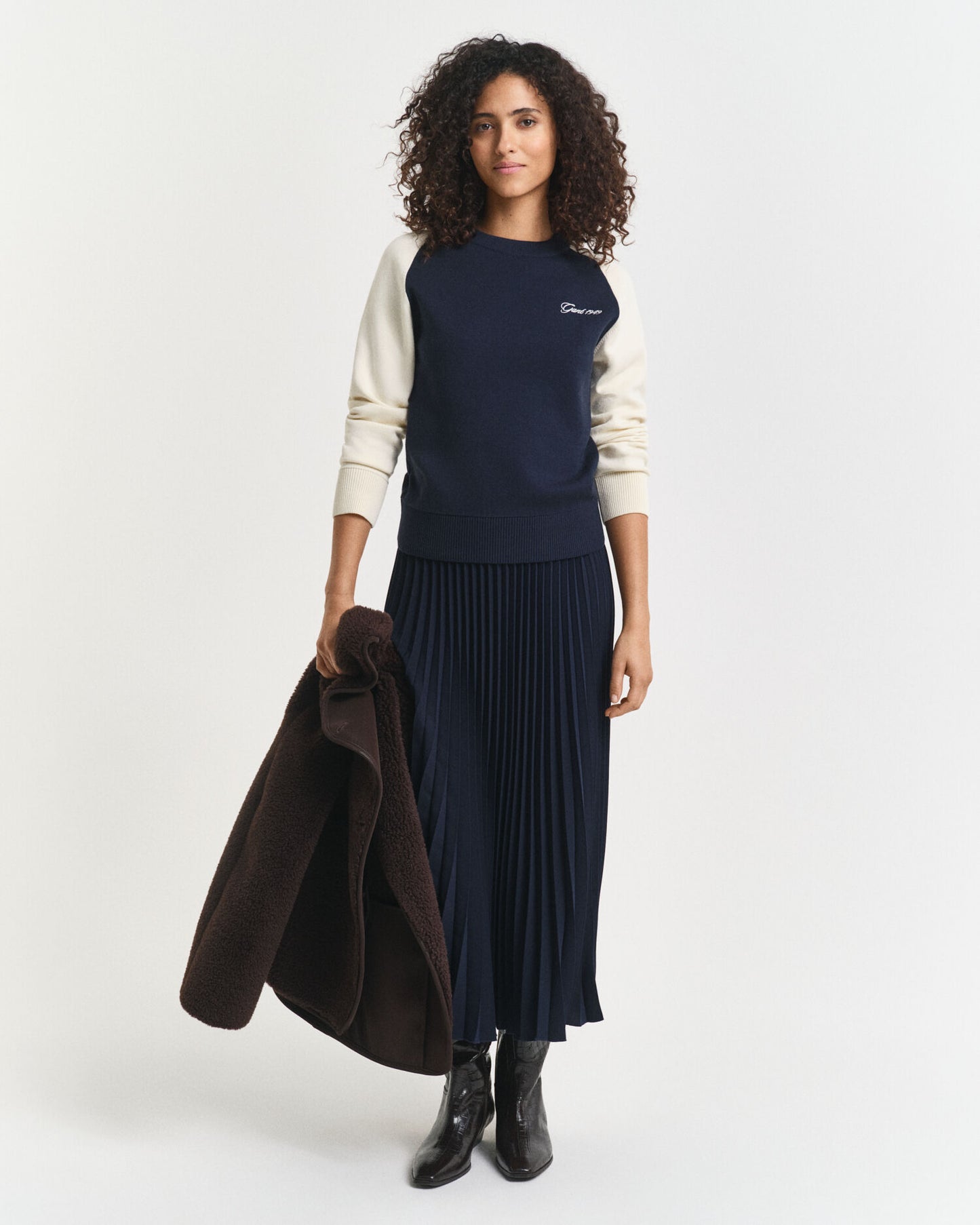 Pull ras du cou color block