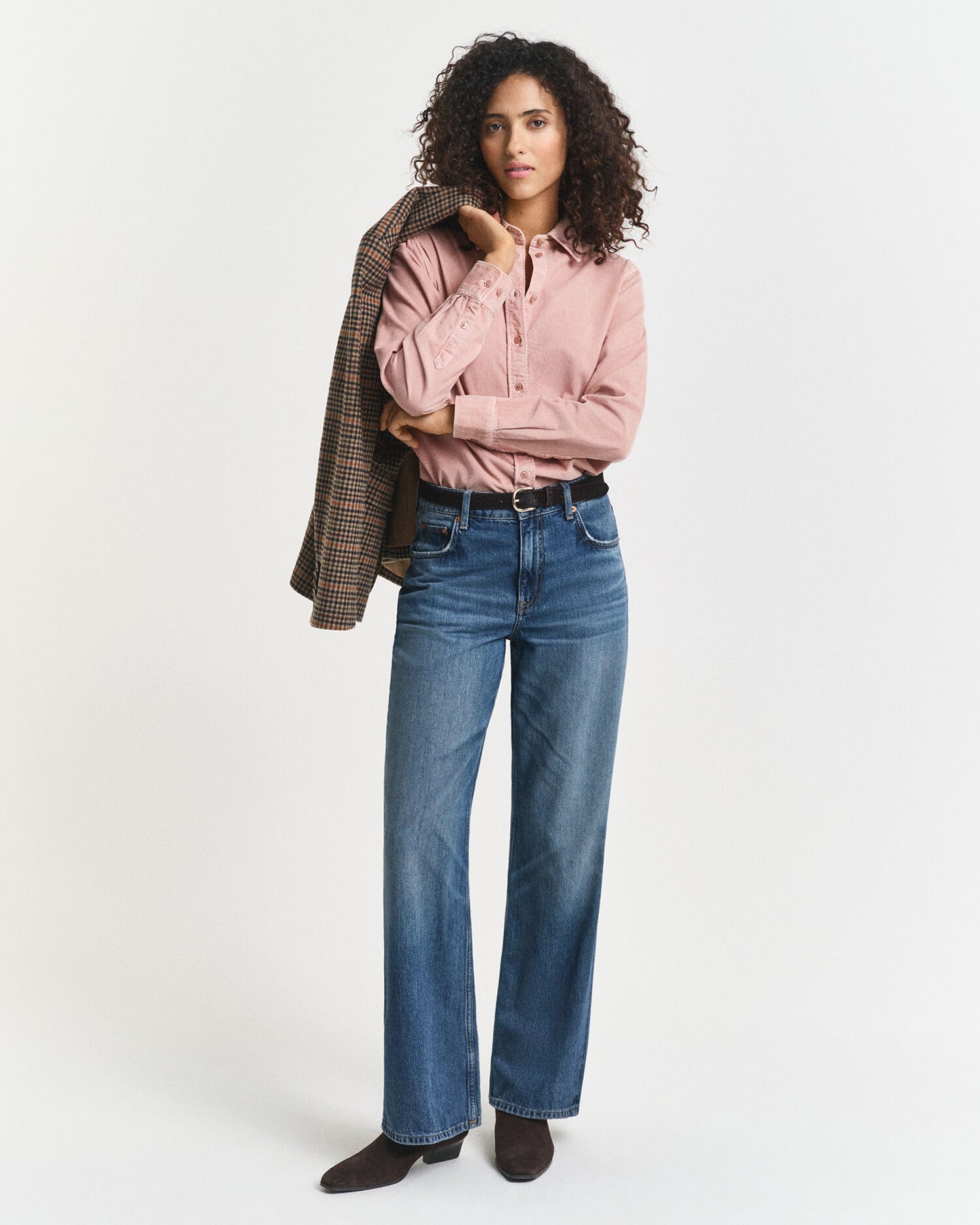 Chemise en velours côtelé coupe droite