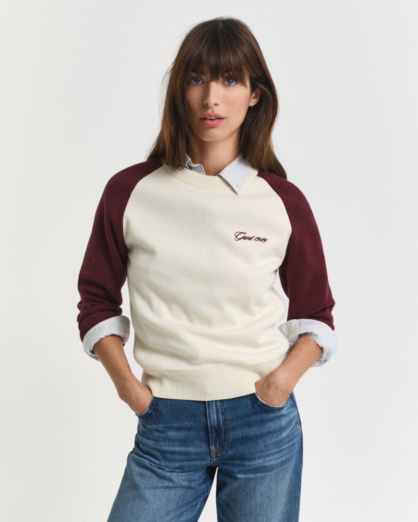 Pull ras du cou color block