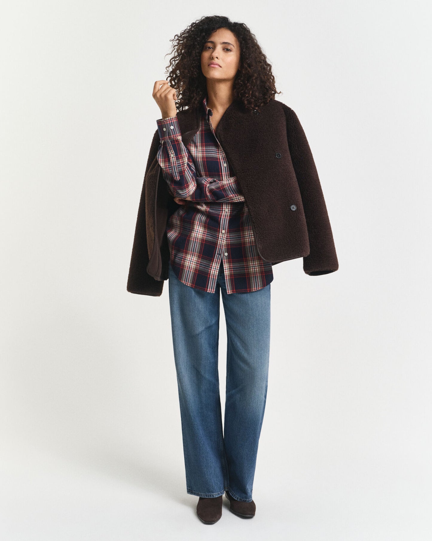 Chemise à carreaux en flanelle coupe décontractée