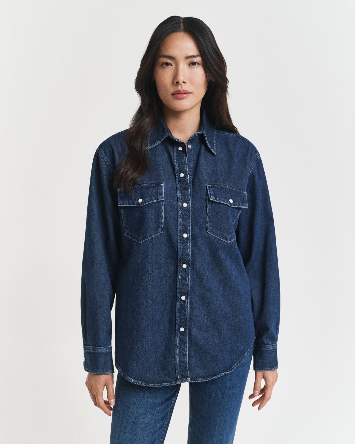 Chemise en jean décontractée à poches