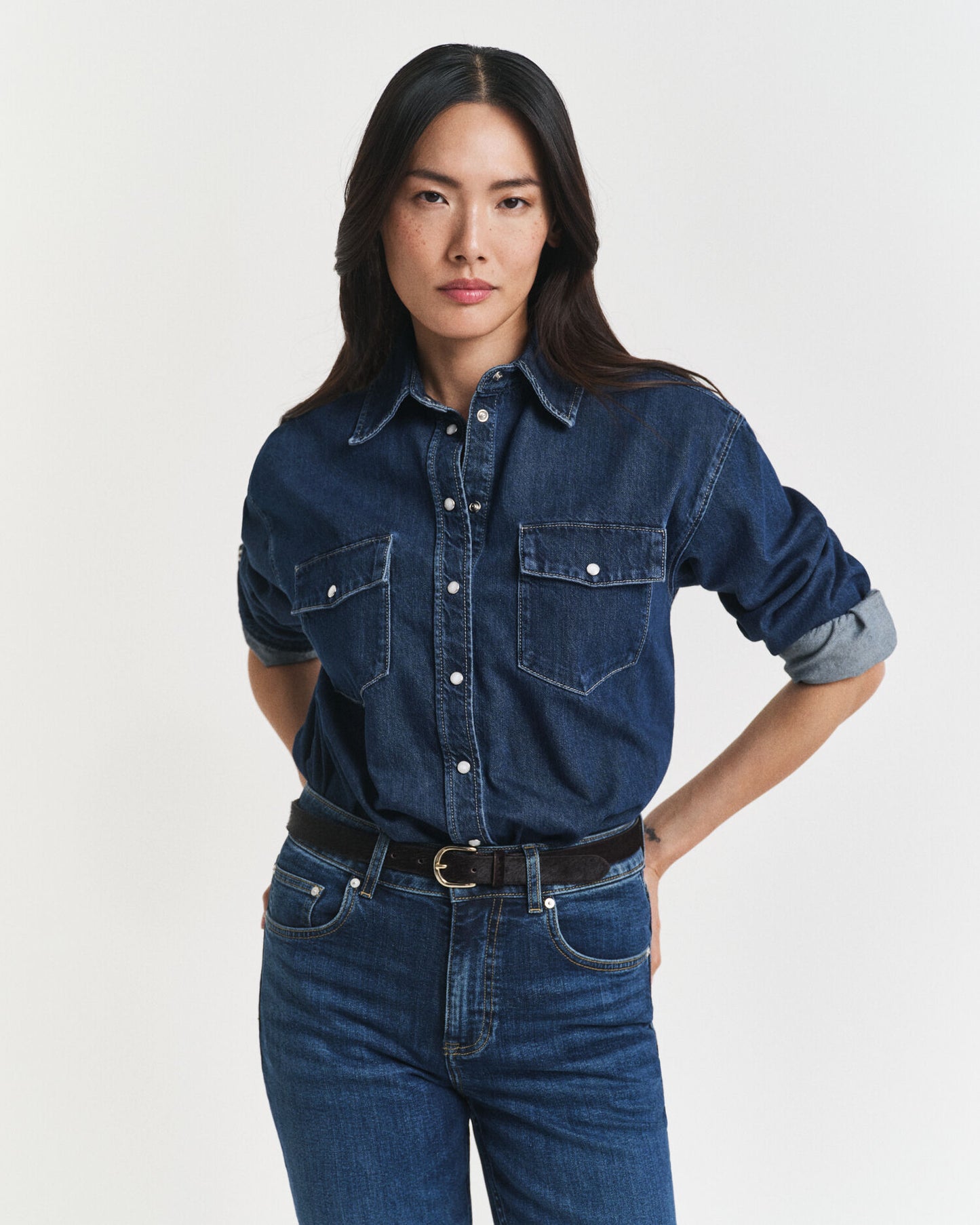 Chemise en jean décontractée à poches