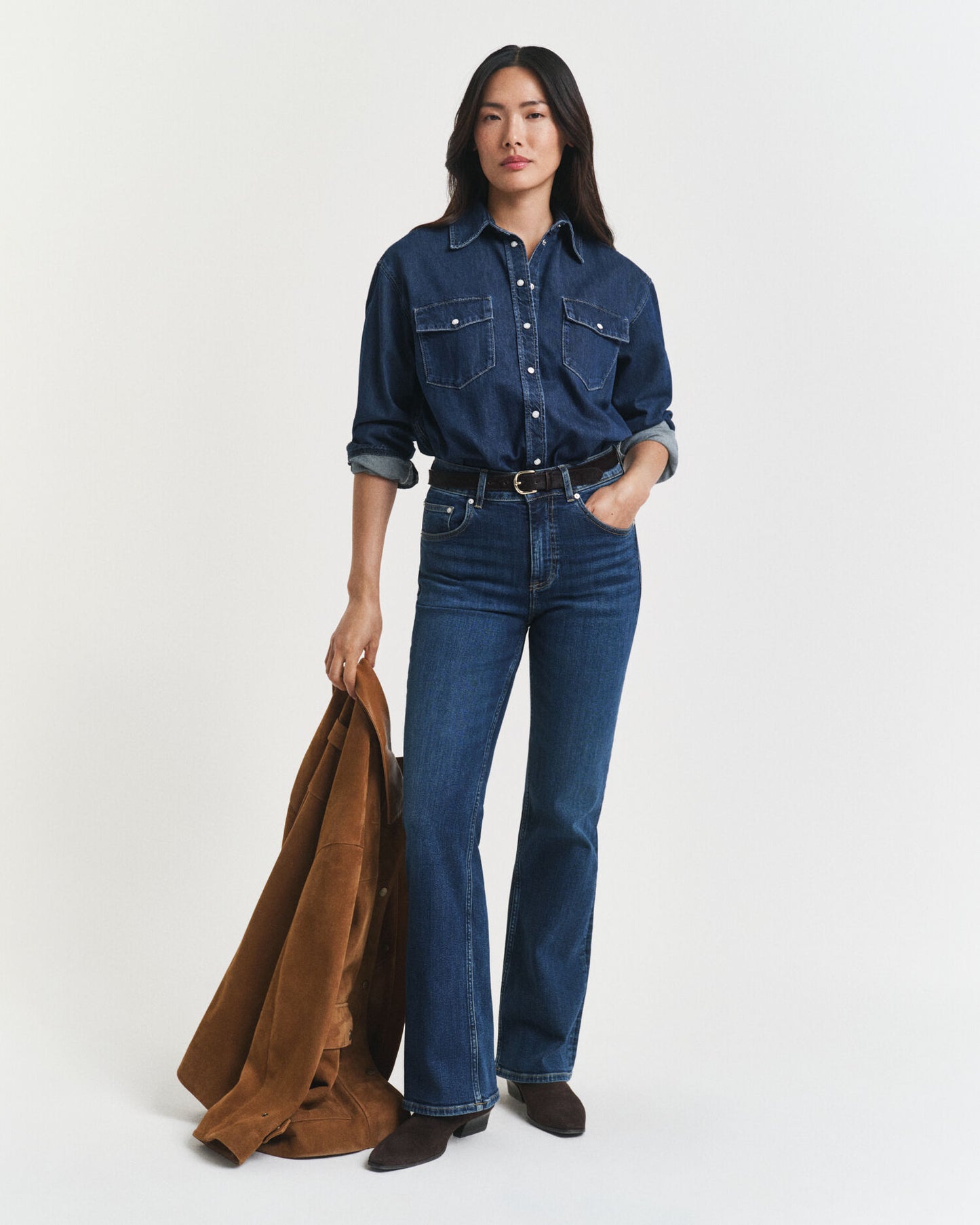 Chemise en jean décontractée à poches