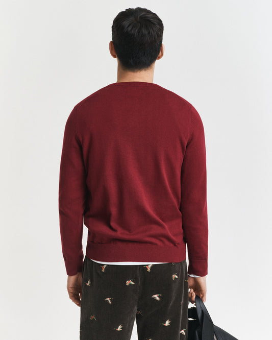 Klassischer Baumwoll-V-Pullover