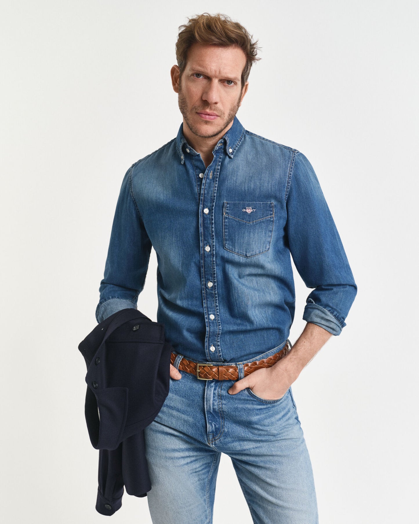 Chemise en jean coupe droite