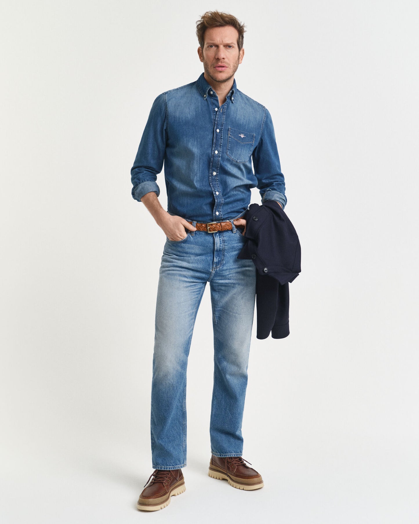 Chemise en jean coupe droite