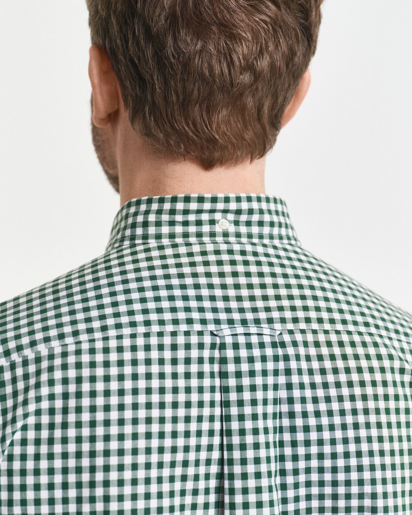 Chemise classique en popeline de vichy coupe droite