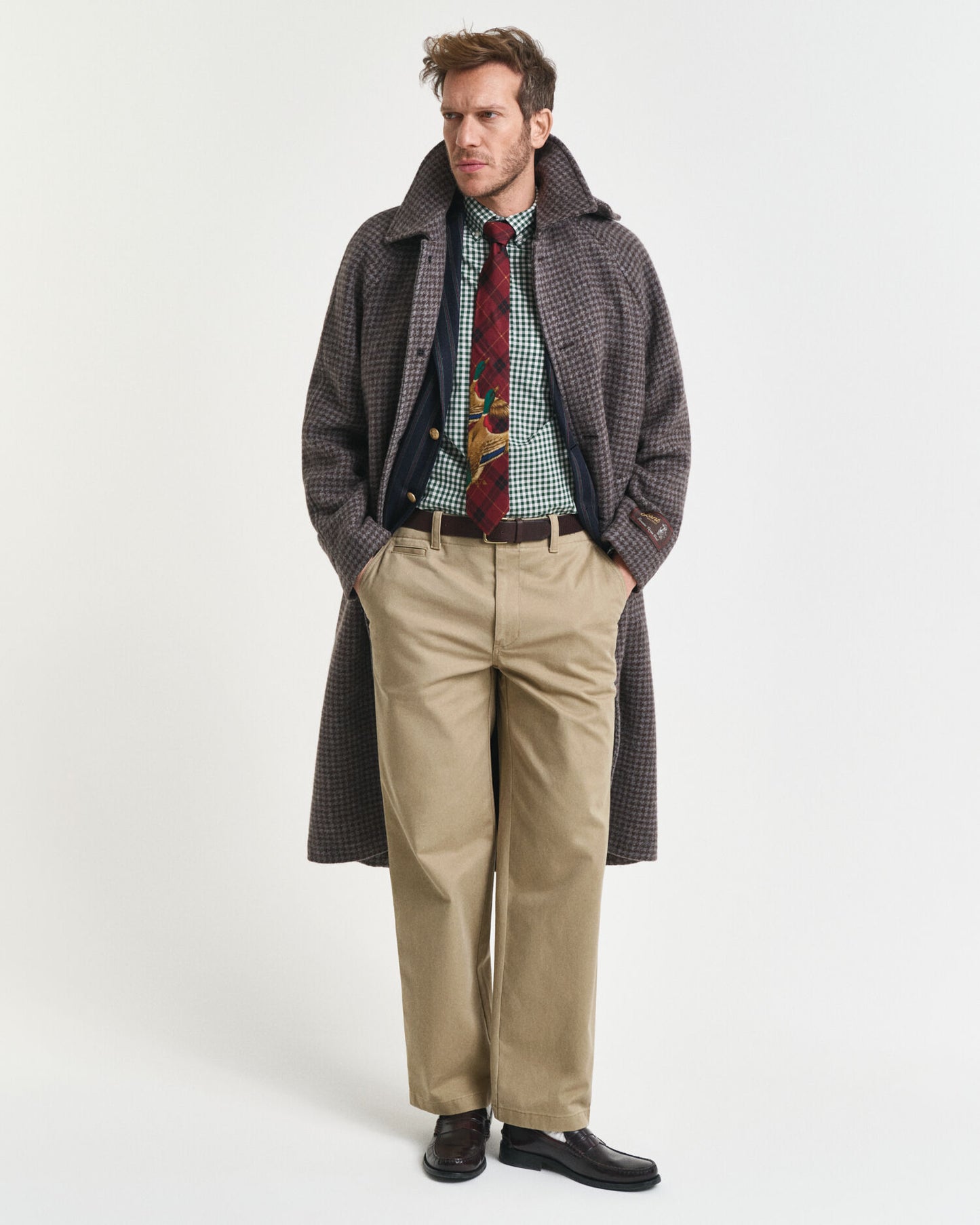 Chemise classique en popeline de vichy coupe droite