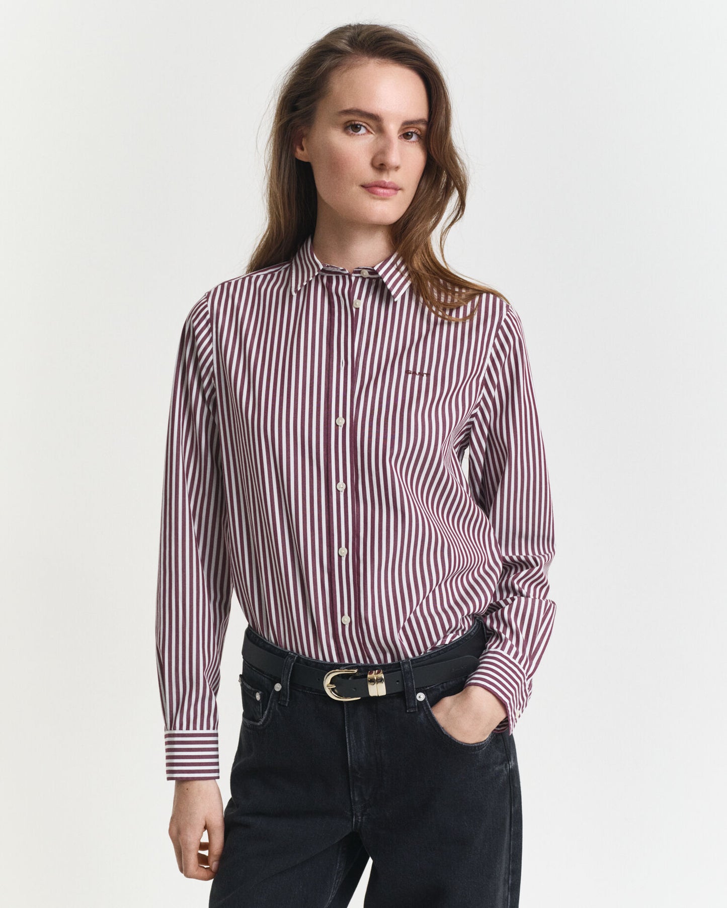 Regular Fit Popelinehemd mit Streifen