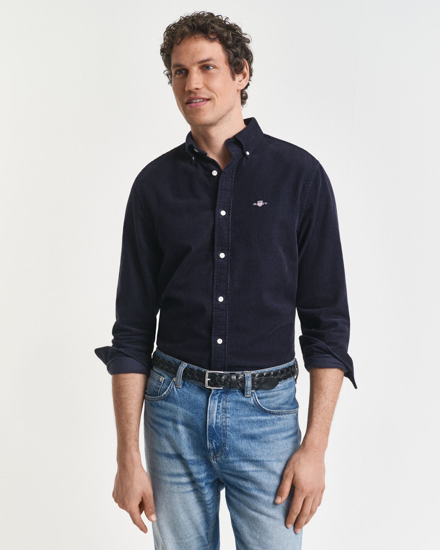 Regular Fit Hemd aus Baumwollcord