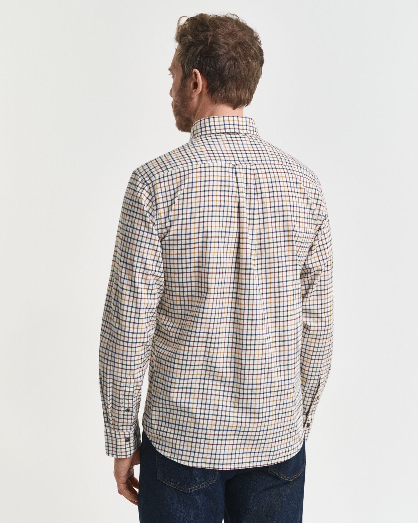 Chemise en twill à carreaux tattersall coupe droite