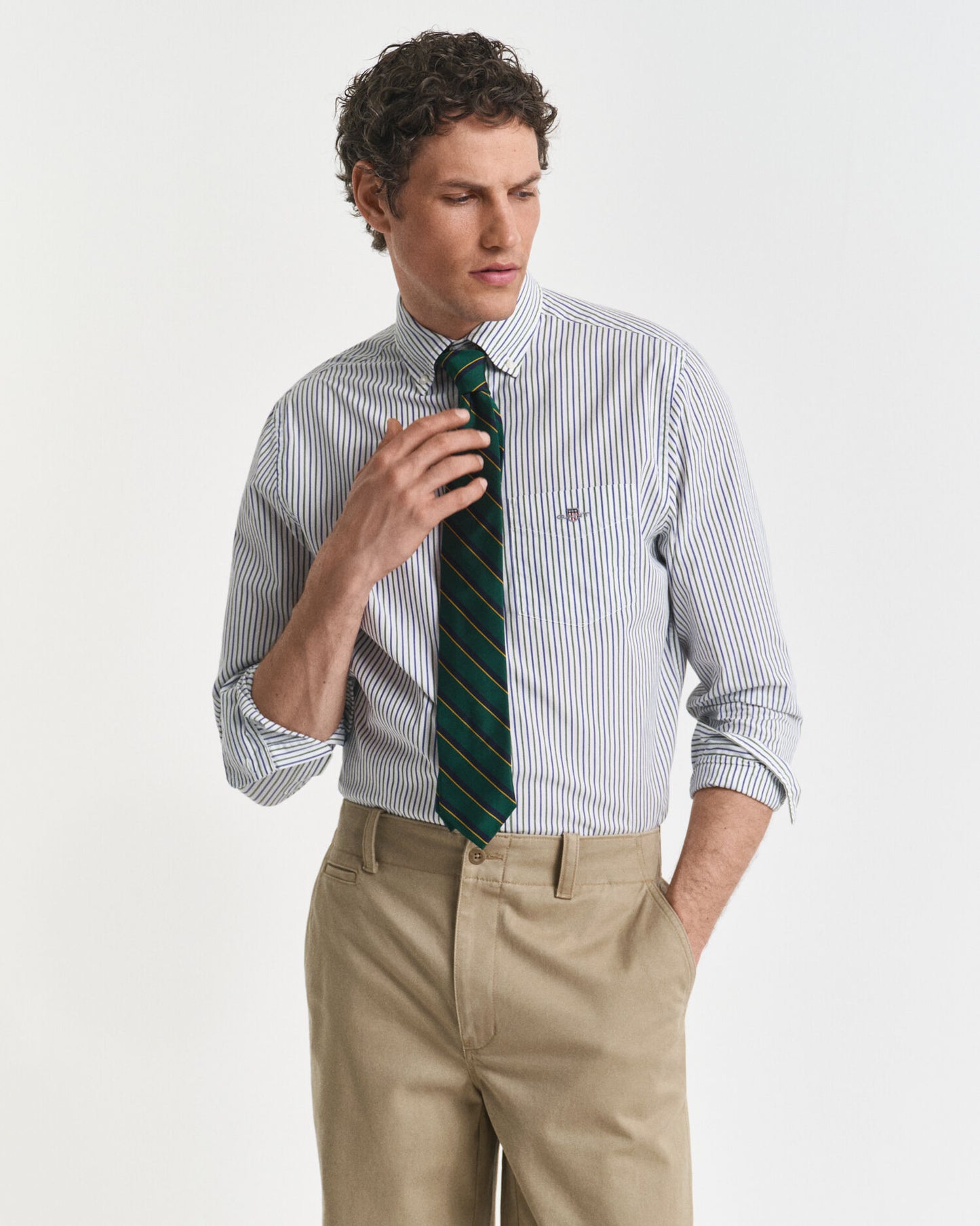Chemise Popeline Classique Rayée Coupe Droite