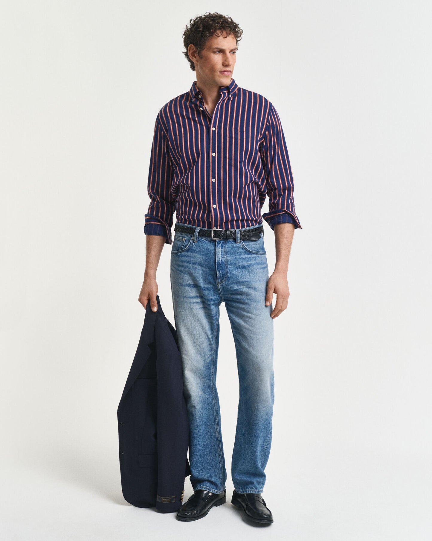Regular Fit Hemd aus Dobby-Twill mit Streifen