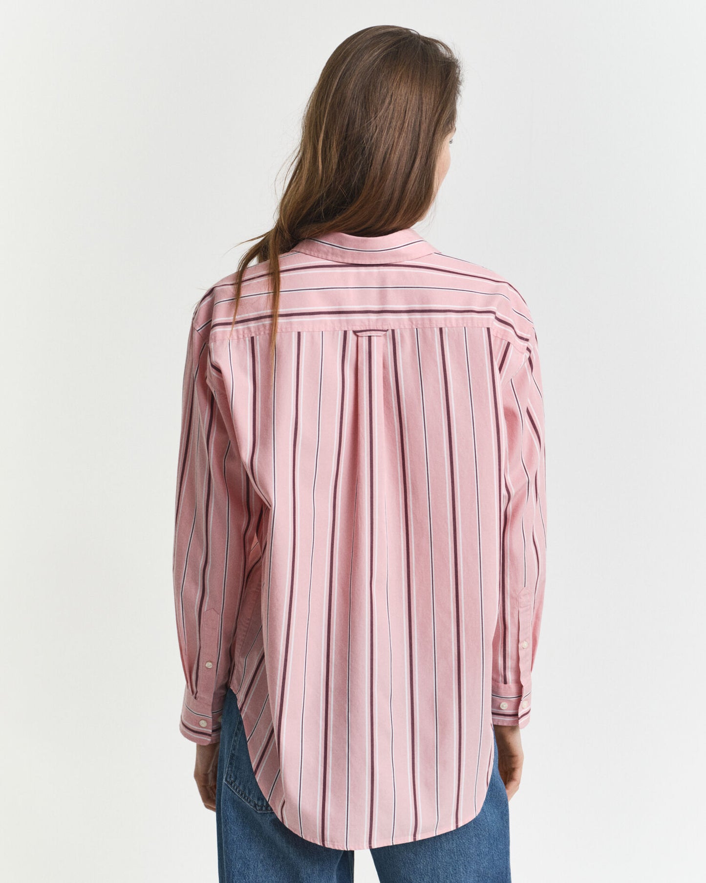 Chemise en popeline rayée classique coupe décontractée