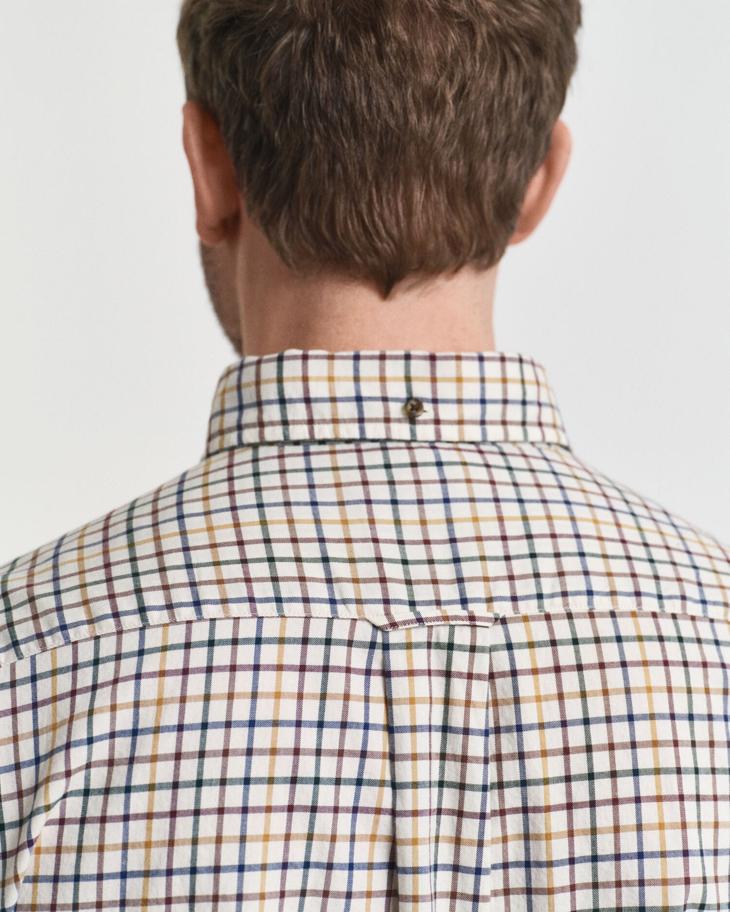 Chemise en twill à carreaux tattersall coupe droite