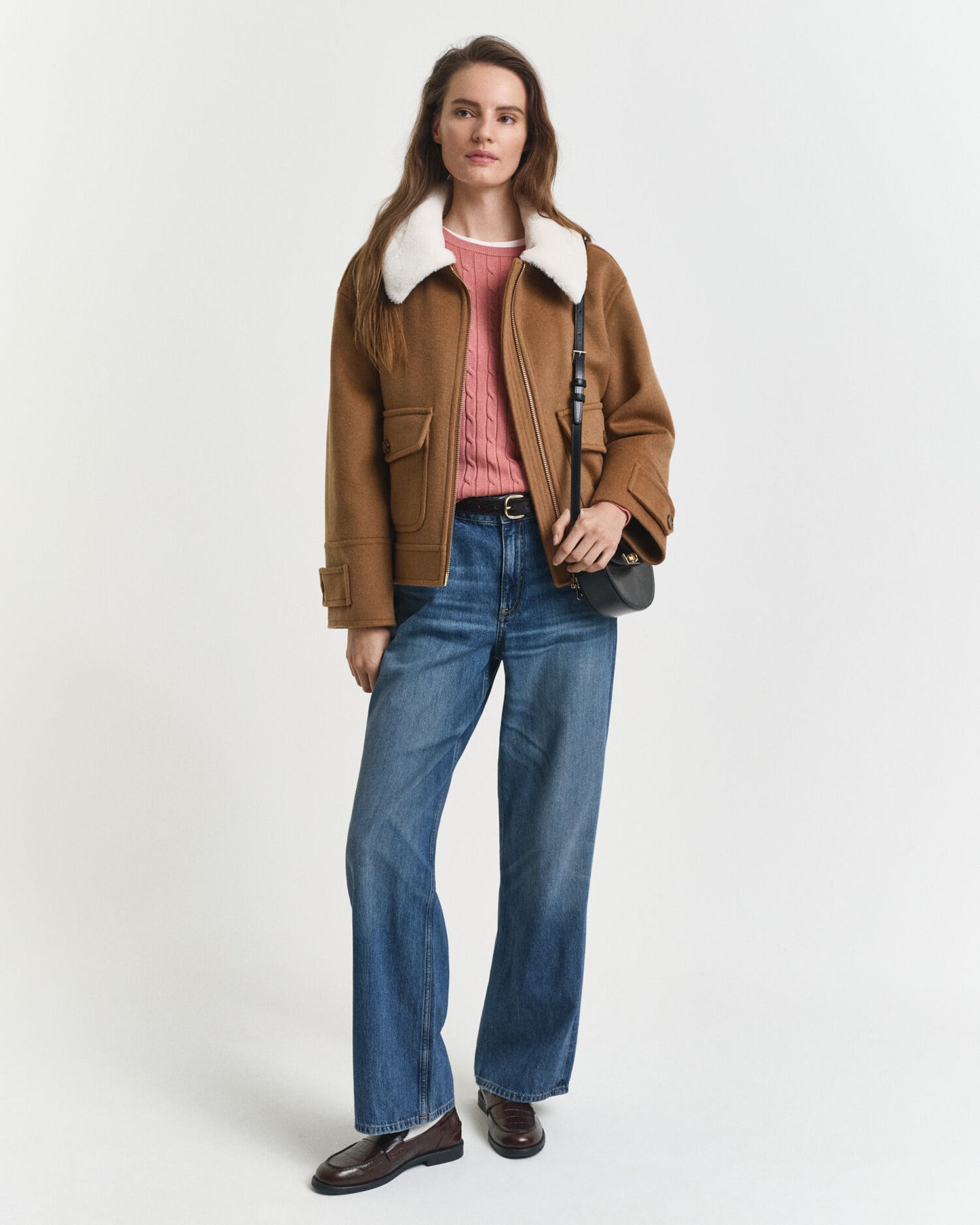 Pull col rond en coton extensible torsadé
