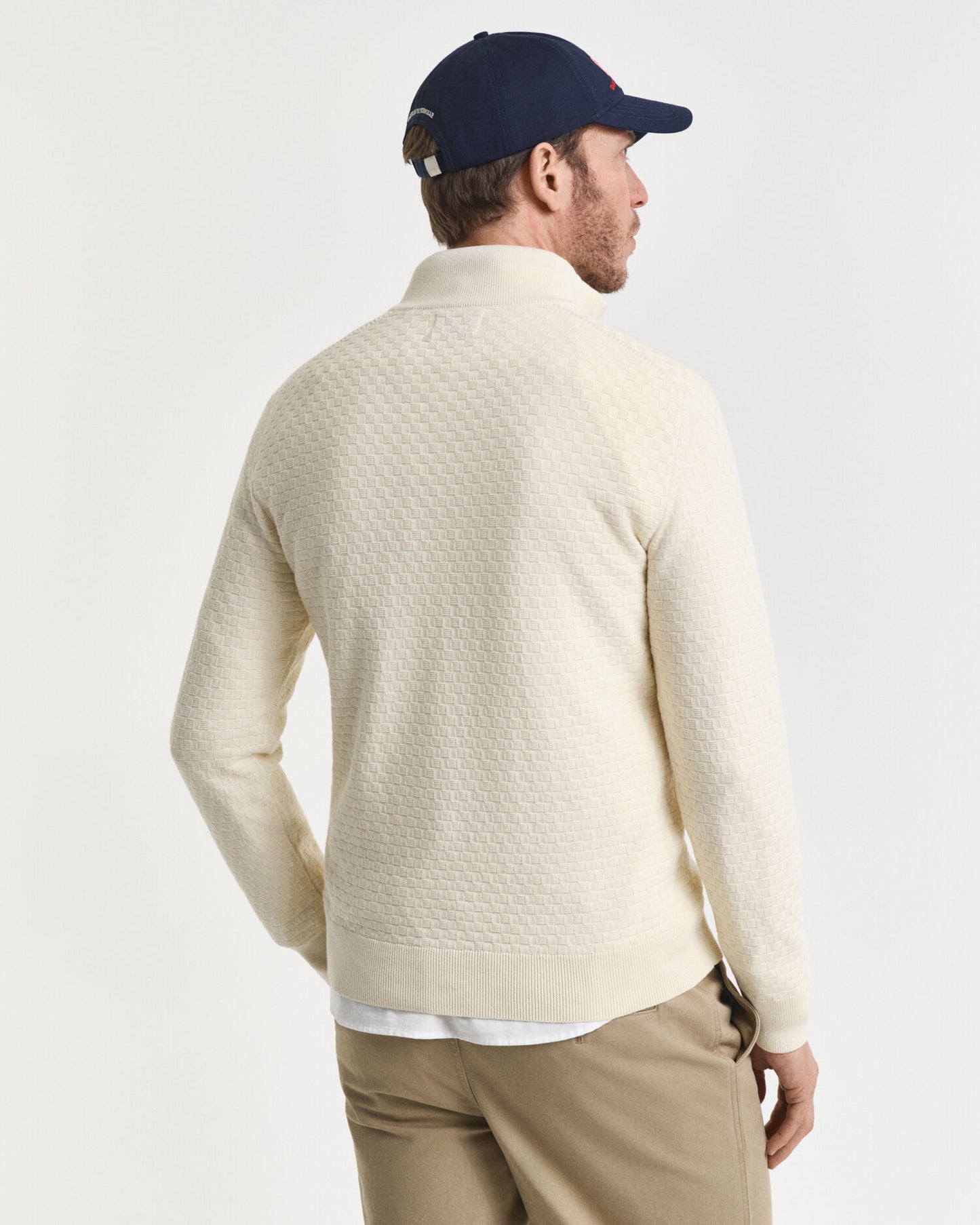 Pull demi-zippé microtexturé