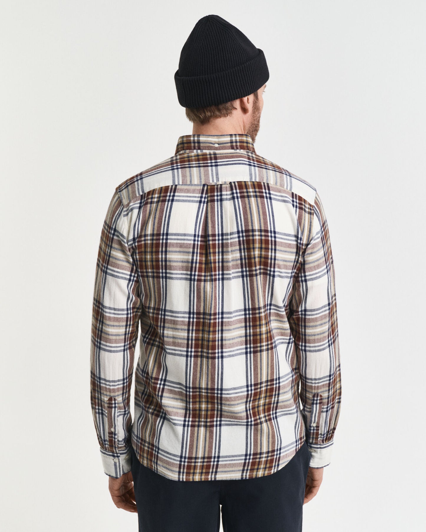 Chemise à carreaux en flanelle effet vieilli coupe droite