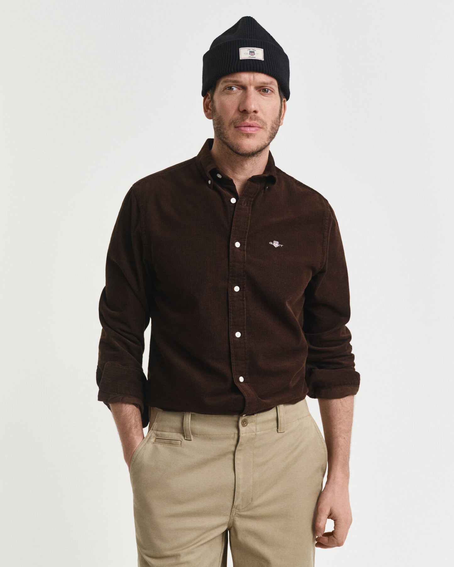 Regular Fit Hemd aus Baumwollcord