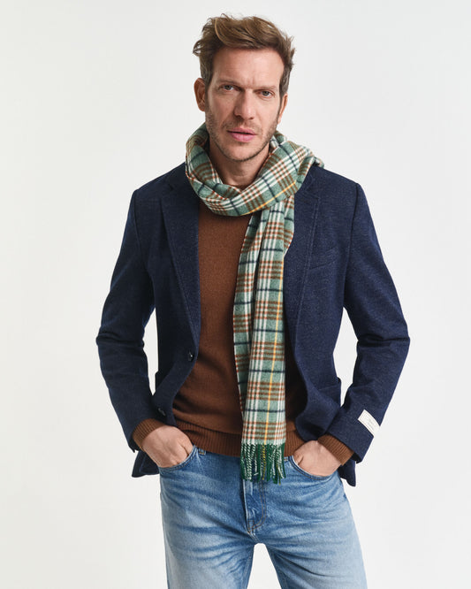 Zweifarbiger Blazer aus Wolle-Baumwolle-Jersey