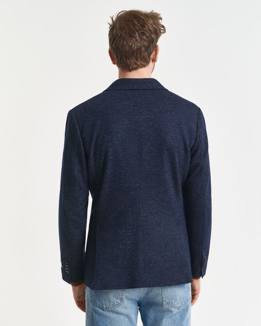 Zweifarbiger Blazer aus Wolle-Baumwolle-Jersey