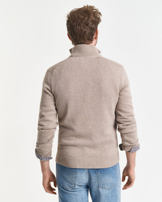 Lässiger Baumwoll-Half-Zip-Pullover