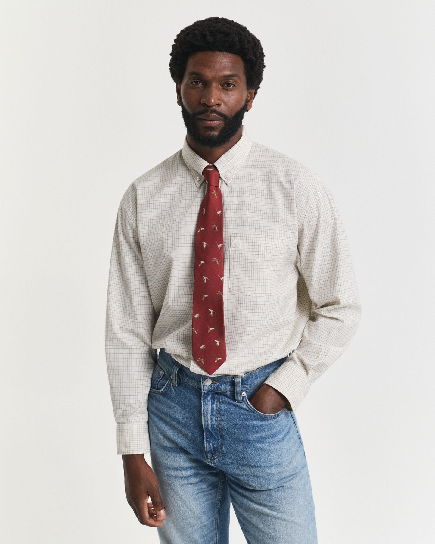 Oversized Kariertes Luxus-Oxford-Hemd