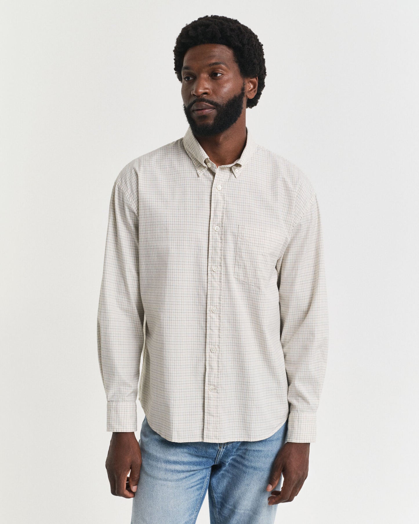Oversized Kariertes Luxus-Oxford-Hemd