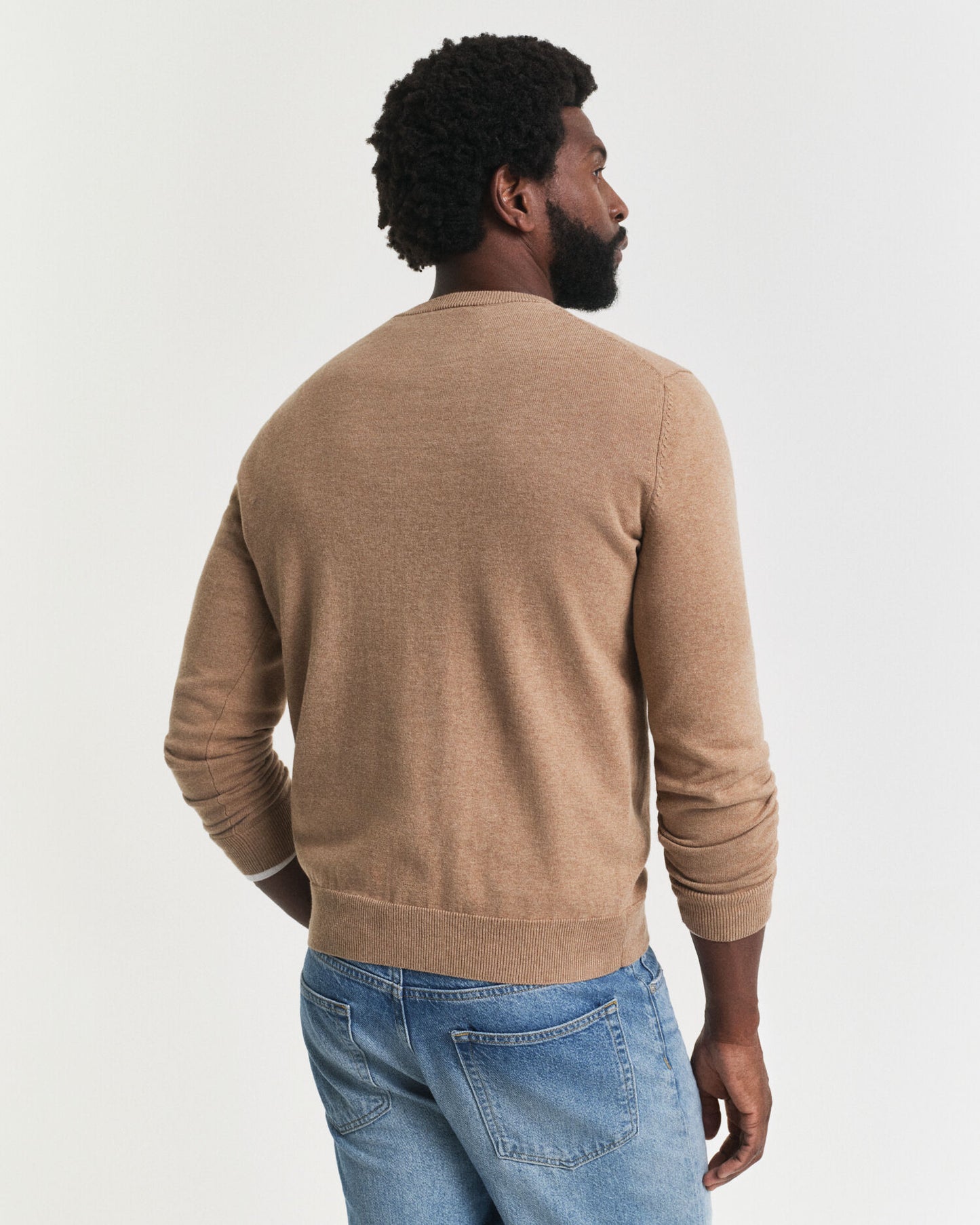 Klassischer Baumwollrundhalspullover